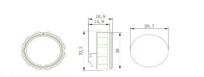 AN124 liftdrukknop 32.5mm*16.9mm Veelvoudige Facultatieve Kleuren